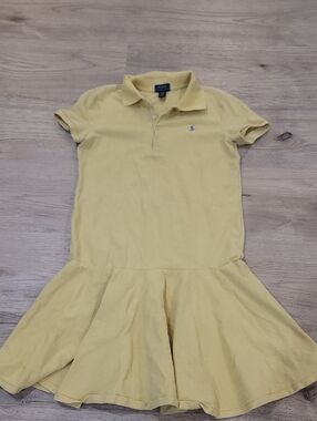 Polo by Ralph Lauren Pale Yellow Youth Polo Shirt Dress Size XL (16) TG